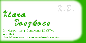 klara doszkocs business card